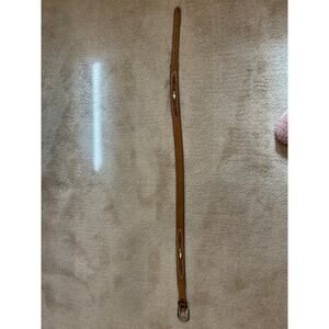 JUSTIN LEATHER BELT WESTERN WEAR SIZE 40 SILVER TONE BUCKLE